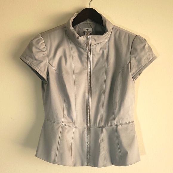 Worthington Short Sleeve Flair Waist Jacket Size Small - Picture 2 of 9